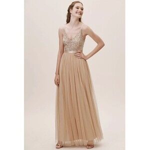 BHLDN Avery Dress in Gold